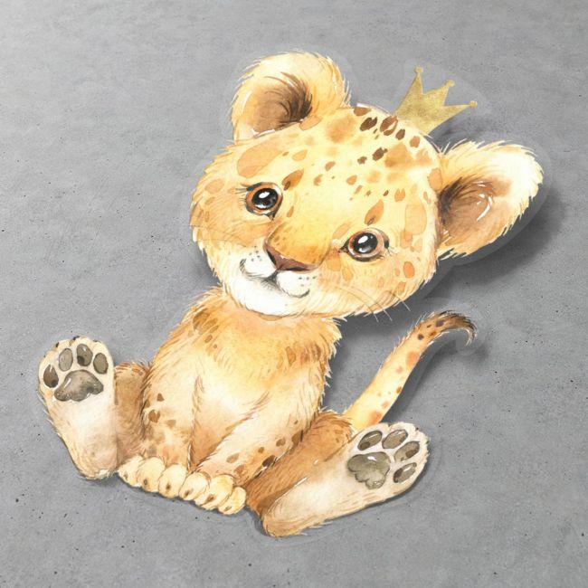 Αυτοκόλλητη ετικέτα σχήμα, Λιονταράκι lion king