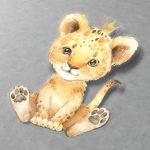 Sticker label die cut, little lion king