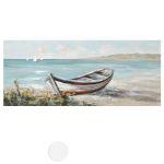 Πίνακας σε καμβά Boat by the sea side, πανοραμικός