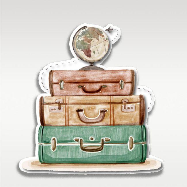 Wooden figures printed, travel theme II