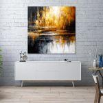 Canvas print Abstract lines and color, square