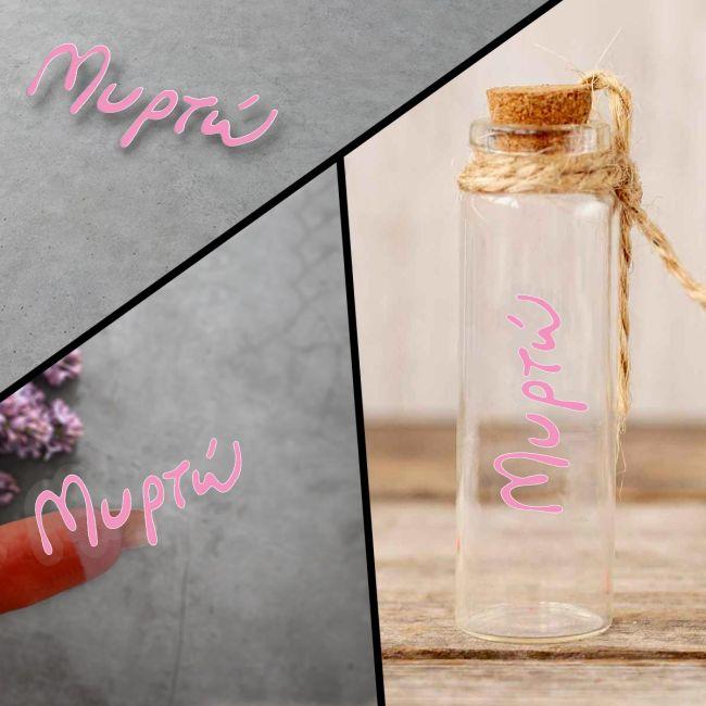 Trasnaparent Sticker label personalized die cut name girls