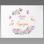Wishes book, Butterflies and flowers, personalized