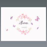 Placemat baptism party, Cherry blossoms watercolor