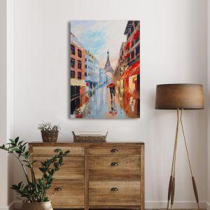 Canvas print Couple walking on the streets of Paris Framed canvas View 1 2
