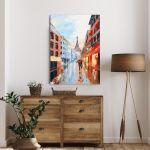 Canvas print Couple walking on the streets of Paris