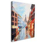 Canvas print Couple walking on the streets of Paris