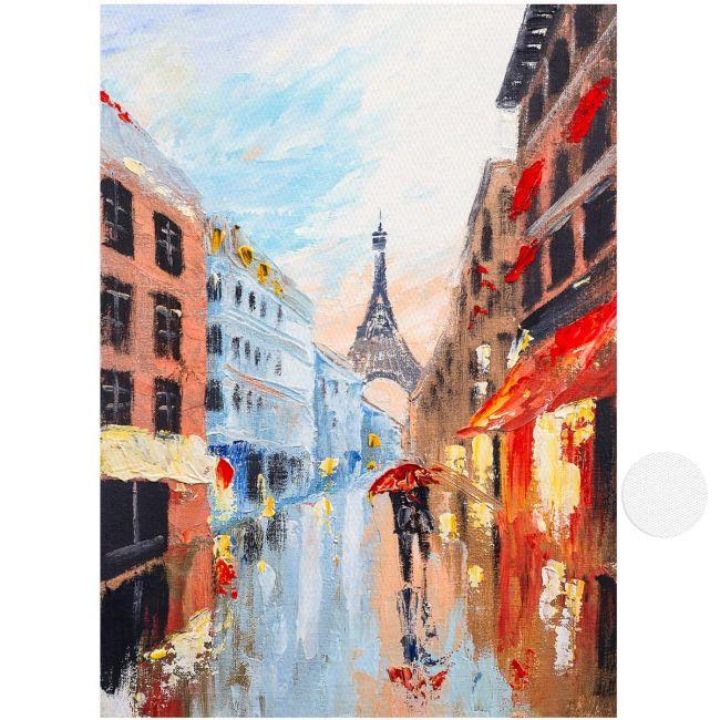 Canvas print Couple walking on the streets of Paris
