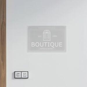 Entrance Sign transparent plexiglass engraved 2