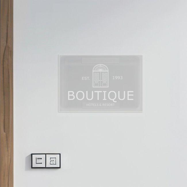 Entrance Sign transparent plexiglass engraved