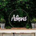 Acrylic pink, calligraphy name