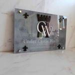 Plexiglass Sign,laser cut text or logo and printed text