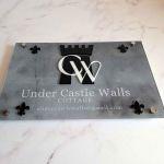 Plexiglass Sign,laser cut text or logo and printed text