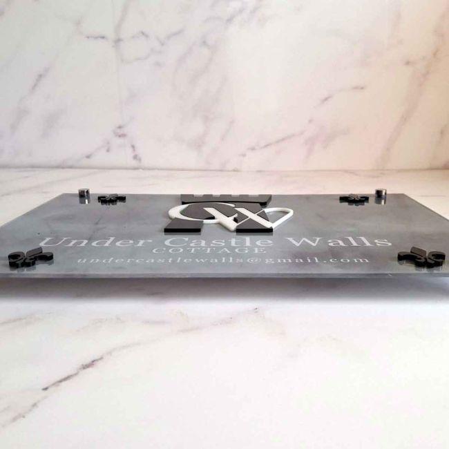 Plexiglass Sign,laser cut text or logo and printed text