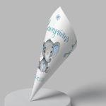 Paper candy cones blue elefant