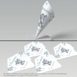 Paper candy cones blue elefant