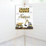 Πίνακας σε καμβά υποδοχής βάπτισης Under construction 2 Καμβάς τελαρωμένος