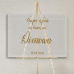 Αυτοκόλλητα για plexiglass πίνακα υποδοχής βάπτισης οριζόντιο, χρυσό ή ασημί