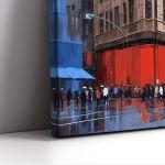 Canvas print City in blue and red, panoramic