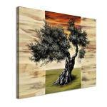 Canvas print Olive tree on a triptych background