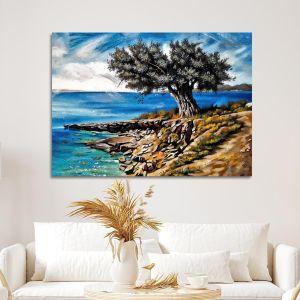 Canvas print Olive tree on the beach