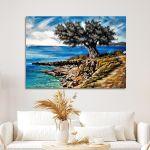 Canvas print Olive tree on the beach