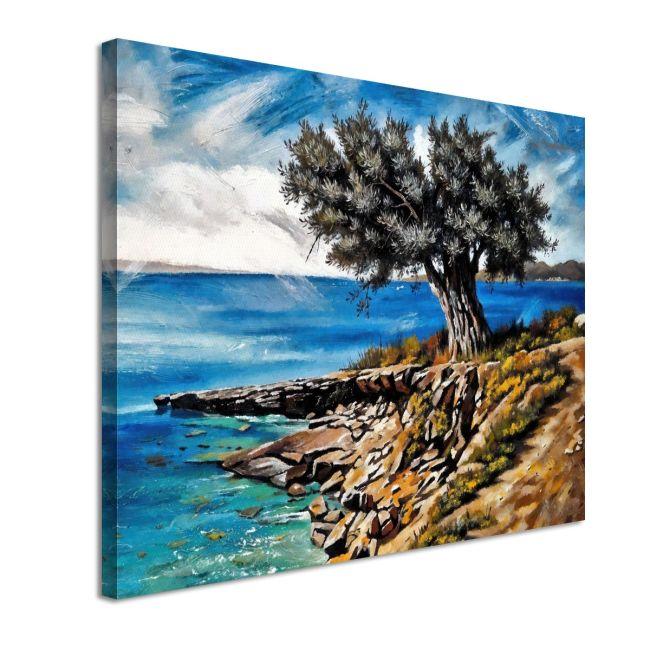 Canvas print Olive tree on the beach