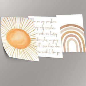 Boho you are my sunshine, poster 3 panels 2