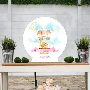 Wooden printed sign, Hot air balloon hand drawn animals art II 2