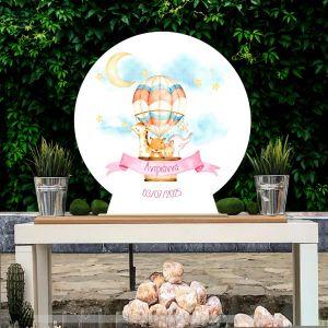 Ξύλινη πινακίδα, Αερόστατο και ζωάκια ζωγραφιστά art II