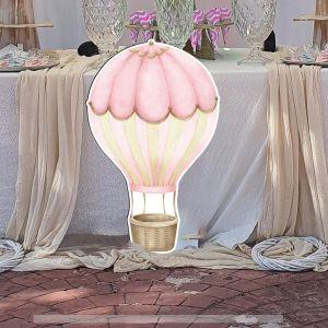 Wooden figure printed Hot air baloon watercolor 2