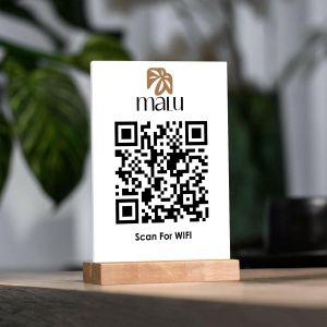Sign plexiglass white Scan for WIFI Plexiglass View 1 2