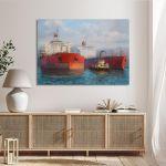 Canvas print Tanker ships painting I
