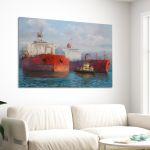 Canvas print Tanker ships painting I