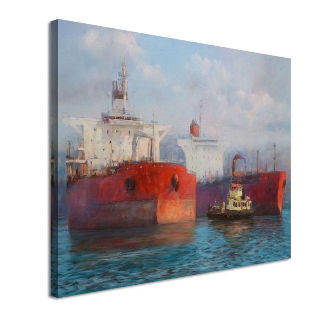 Πίνακας σε καμβά Tanker ships painting I