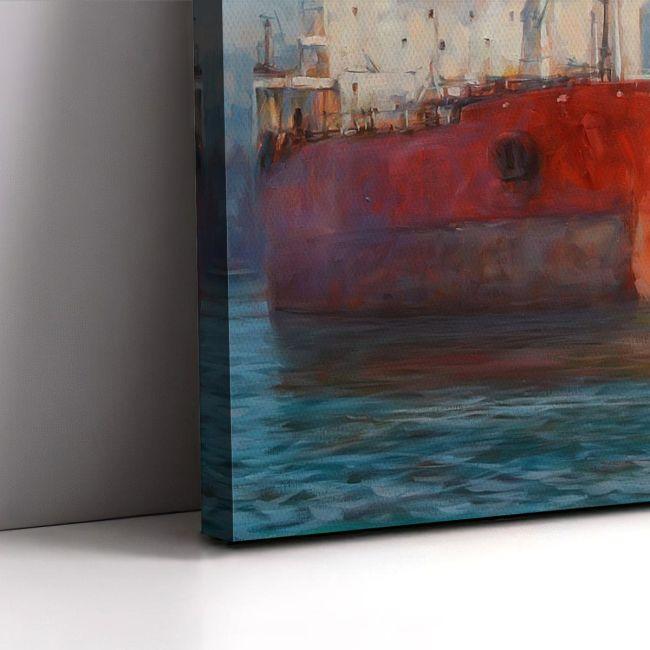 Canvas print Tanker ships painting I