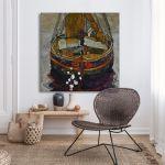 Canvas print Trieste fishing boat, Schiele Egon