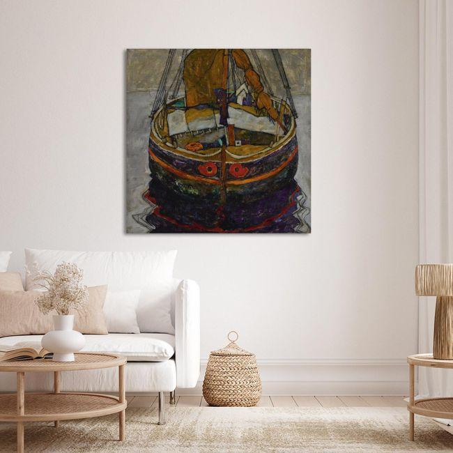Canvas print Trieste fishing boat, Schiele Egon