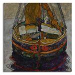 Canvas print Trieste fishing boat, Schiele Egon