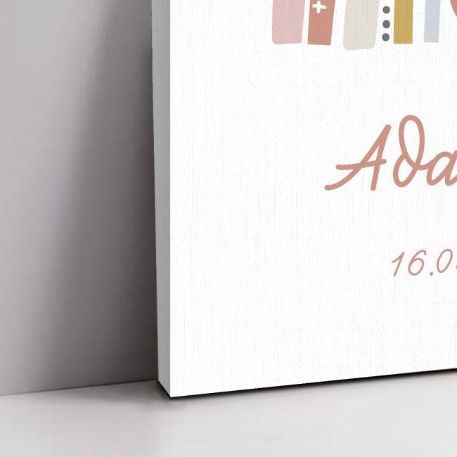 Canvas print welcome to my baptism, Nordic rainbow