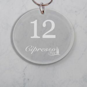 Plexiglas key ring, tranparent plexi engraved, personalized