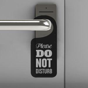 Plexiglass Door Hangers Μαύρο, για πόμολο πόρτας, προσωποποιημένο με χάραξη κειμένου και λογότυπο