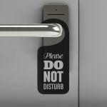 Plexiglass Door Hangers Μαύρο, για πόμολο πόρτας, προσωποποιημένο με χάραξη κειμένου και λογότυπο