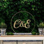 Metalic circle and Golden Plexi initials