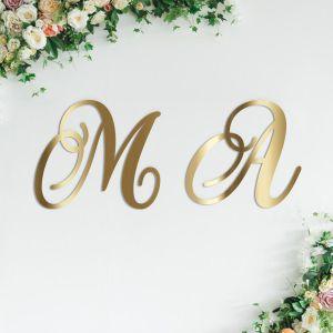 Plexiglass Gold Mirror Set 2 monograms personalized 2