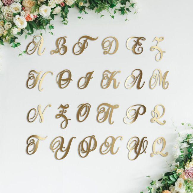 Plexiglass Gold Mirror Set 2 monograms personalized