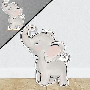 Wooden figure printed Adorable baby Elephant