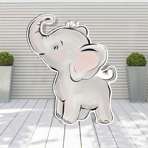 Wooden figure printed Adorable baby Elephant 2