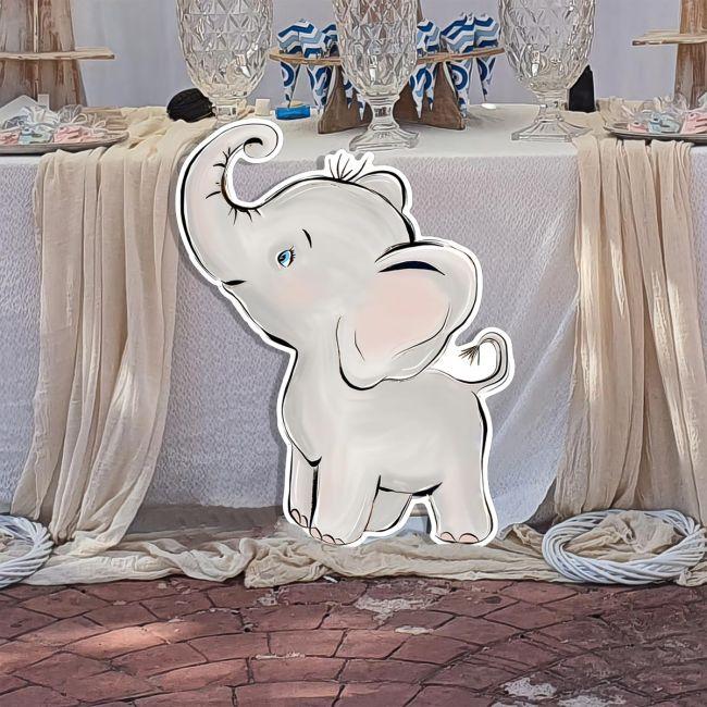 Ξύλινη φιγούρα εκτυπωμένη, αξιαγάπητο Ελεφαντάκι