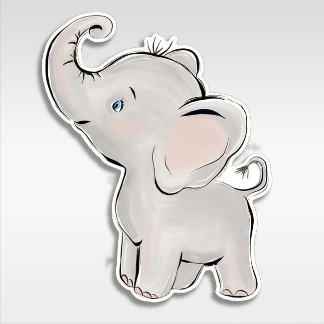 Ξύλινη φιγούρα εκτυπωμένη, αξιαγάπητο Ελεφαντάκι